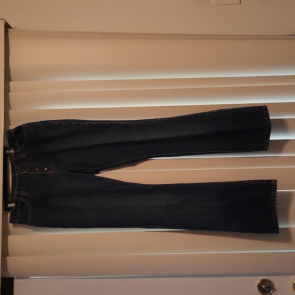 LOOK Old Navy BLUE Jeans Snap and Hook&Eye Closure Womens 8 Boot Cut Cute